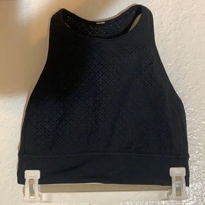 Lululemon black high neck long line sports bra